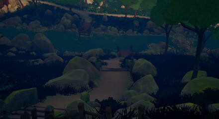 谷底の村　森の奥の約束 © タラコおにぎり