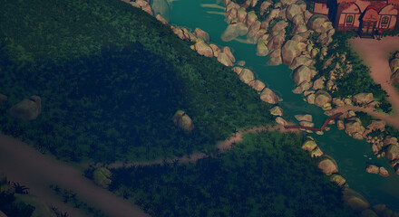 谷底の村　谷に眠る時間 © タラコおにぎり