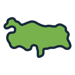 turkey map filled line icon showing country border shape