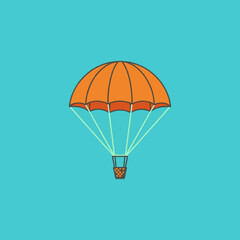 vector of a vibrant orange hot air balloon, ideal for travel, adventure, freedom, exploration, celebration, or romantic journey concepts.