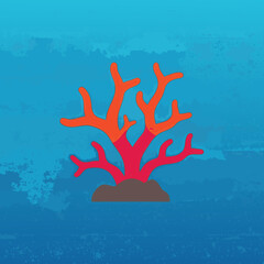 vector of a colorful coral organism in an underwater setting, representing marine life and ocean ecosystems.