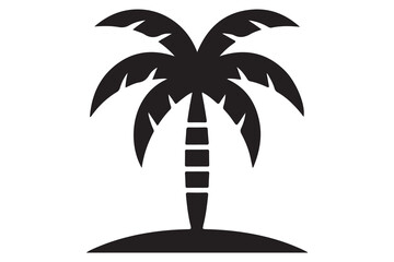 Tropical palm tree silhouette vector illustration for summer vacation themes
