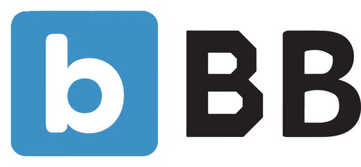Initial design concept: blue lowercase B logo and uppercase B letter design for brands
