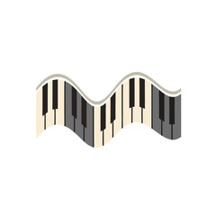 vector of a wavy piano keyboard, symbolizing music, creativity, sound, and artistic expression, perfect for musical themes.