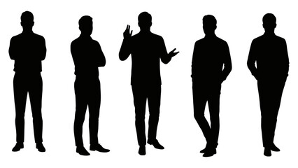 Business people, set of vector silhouettes