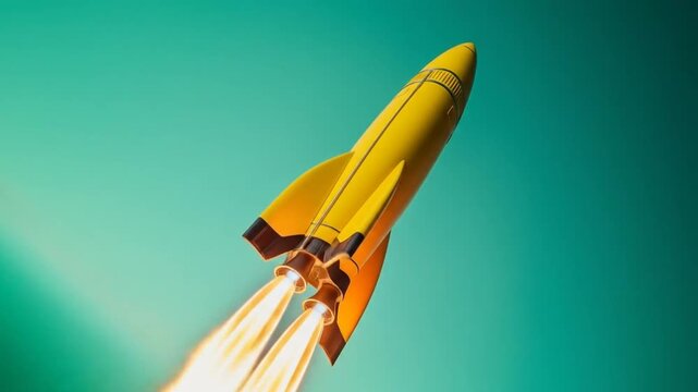 Yellow rocket launch
