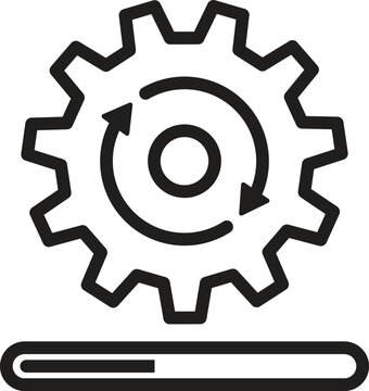loading process. update system icon, upgrade application progress icon vector