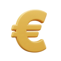 Fototapeta premium A vibrant three-dimensional golden Euro currency symbol represents financial growth and economic stability.