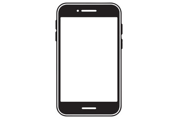 Modern smartphone silhouette vector icon isolated on white background
