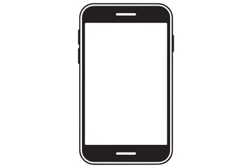 Modern smartphone silhouette vector icon isolated on white background
