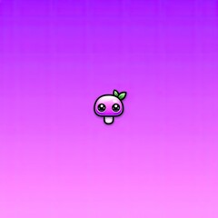 Cute cartoon mushroom with gradient background