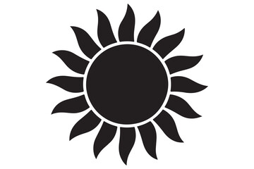Minimal summer sun vector icon silhouette isolated on white background for seasonal design
