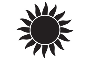 Minimal summer sun vector icon silhouette isolated on white background for seasonal design
