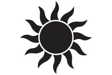 Minimal summer sun vector icon silhouette isolated on white background for seasonal design
