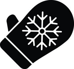 Snowflake mitten vector icon.