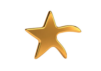Obraz premium A shimmering golden star with a unique, fluid design symbolizes excellence and premium quality.