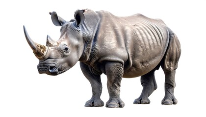 Obraz premium White rhino, side view