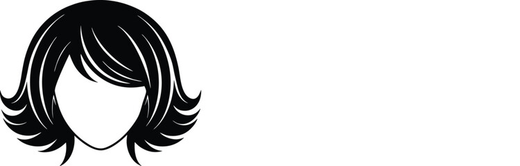 layered mid length bob vector icon.eps