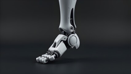 robotic leg isolated on dark grey background