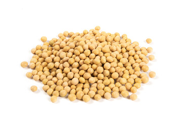 Soybean seeds isolated on white background 