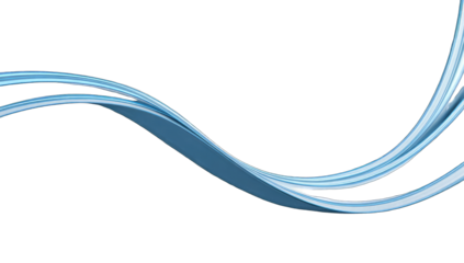 Abstract image featuring two flowing, light-blue wave-like forms on a black background. The waves are smooth, subtly textured, and create a sense of movement and fluidity