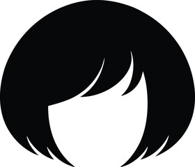 rounded short bob vector icon.eps