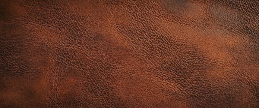close-up view of worn brown leather texture with fine natural wrinkles and grain patterns