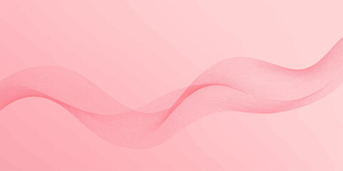 Soft pink abstract background with hearts and wavy silk texture