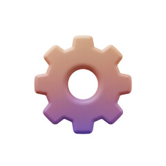 A three-dimensional gear icon with a gradient of warm and cool colors suggesting settings or configuration options.