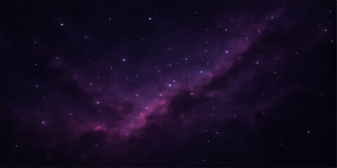 Starry night sky with stars and nebula in deep space