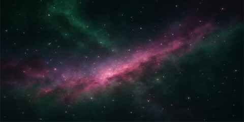 Starry night sky with galaxy and stars in deep space background