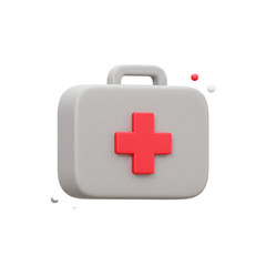 Obraz premium A simple illustration of a medical kit featuring a red cross symbol, suggesting health and first aid preparedness for emergencies.