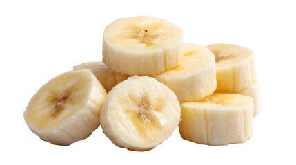 Banana slices isolated on transparent background