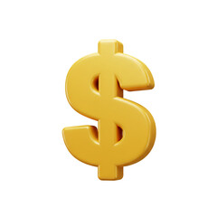 Obraz premium A shiny golden dollar sign represents wealth and financial success in a smooth and attractive three-dimensional rendering.