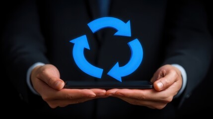 Sustainable business practices corporate environment graphic design professional setting hands-on view circular economy concept