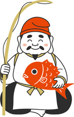 シンプルな恵比寿様のイラスト