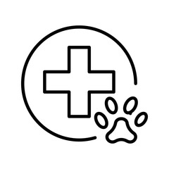 Obraz premium Vet Icon, Veterinarian, Cat and Dog. Vector Silhouette Icon 