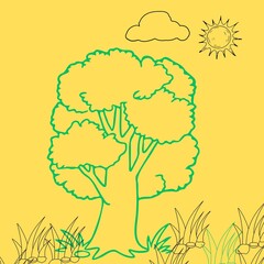 vector illustration of a silhouette of a tree
