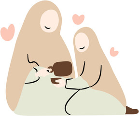 Mother and Kid Playing Together with Joyful Expressions
