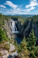 Discovering the Splendor of a Majestic Waterfall Surrounded by Forests and Innovative Technology Solutions