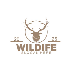 brown deer vector logo