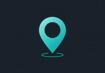 Teal location marker icon on dark background.  Simple, minimalist design.