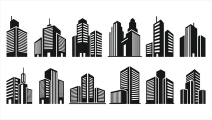 Fototapeta premium Cityscape Building Icons