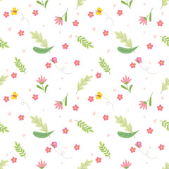 Seamless vector pattern of beautiful flowers, ideal for floral designs, backgrounds, textiles, invitations, and craft projects. Elegant and versatile for all creative needs.