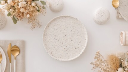 Elegant table setting modern kitchen food photography minimalist decor overhead view dining experience