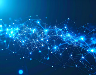 Fototapeta premium Abstract technology network background with glowing points and lines