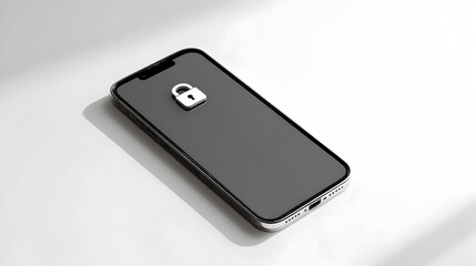 A smartphone showing a digital padlock icon, representing mobile security and data privacy.
