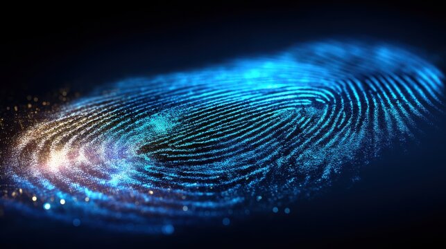 Digital fingerprint visualization abstract digital art technology environment futuristic viewpoint identity concept