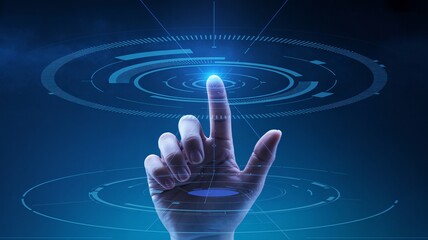 Future tech touch: fingertip activating digital interface elements