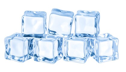 Obraz premium Stack of ice cubes, clear and cool